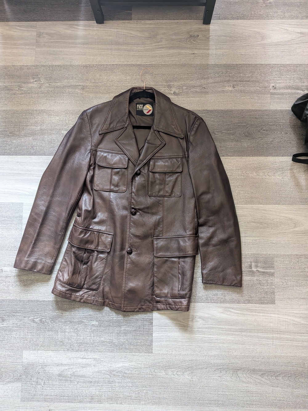 Rice Sportswear Brown Leather Field Jacket